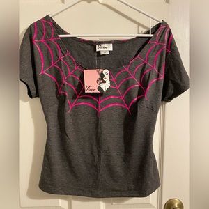 Vixen by Micheline Pitt Gray Mantrap Spiderweb Top